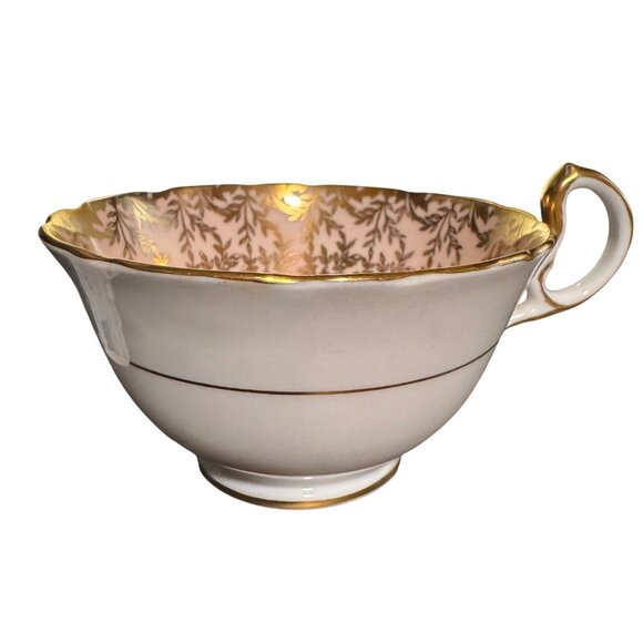 Vintage Aynsley Bone China Teacup Only C80017 Pink Cabbage Tea Rose Gold Filigee - Picture 6 of 12